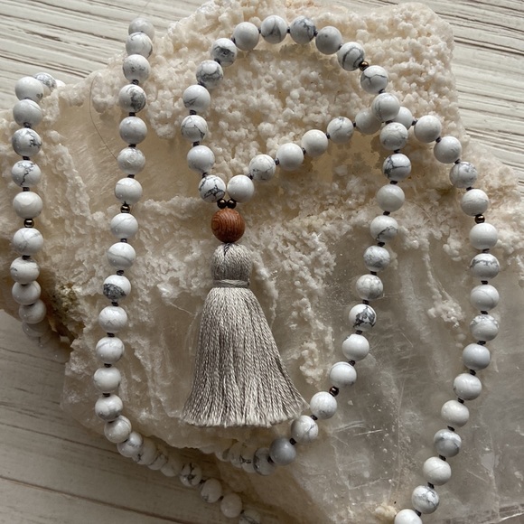 the beautiful nomad Jewelry - •THE BEAUTIFUL NOMAD• “calm” howlite gemstone mala necklace